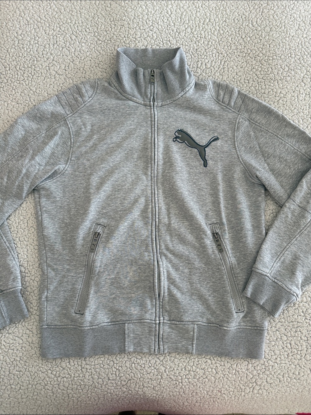 Puma Light Gray Full-Zip Track Jacket